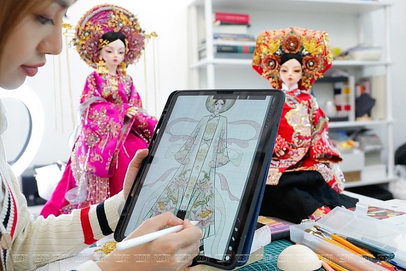 Красота культа поклонения богиням-матерям  Вьетнама на куклах