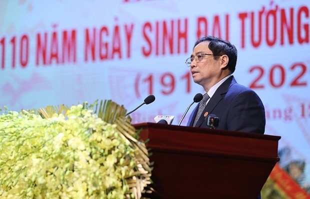 Фам Минь Чинь принял участие в церемонии празднования 110-й годовщины со Дня рождения генерала армии Во Нгуен Зяпа