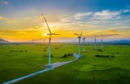 Поле ветряной энергии в провинции Ниньтхуан